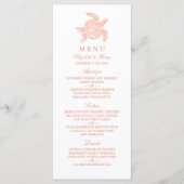 Menu Ocean Sea Turtle, Soft Coral Beach Wedding (Devant)