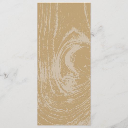 Menu Ochre Rustique Woodgrain Simple Mariage de automne (Dos)