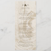Menu Ocre Rustique Bois Grain Simple Automne Mariage d' (Devant)