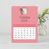 Menu Octobre 2024 Stand Alone Chat Et Calendrier Plante (Debout devant)