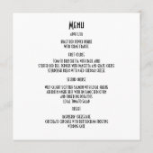 Menu officiel damassé noir et vert mariage (Dos)