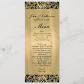 Menu officiel Mariage noir et or (Devant)
