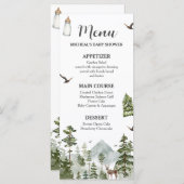 Menu Oh Boy Adventure Pine Forest Baby shower (Devant / Derrière)
