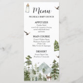 Menu Oh Boy Adventure Pine Forest Baby shower (Devant)