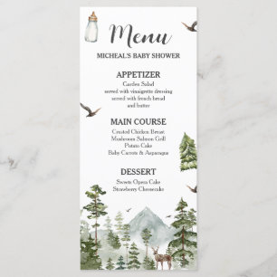 Menu Oh Boy Adventure Pine Forest Baby shower