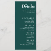 Menu Oiseaux de Paradis Bliss Les Boissons (Devant)