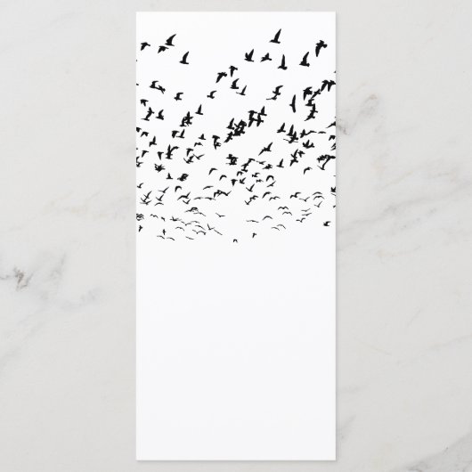 Menu Oiseaux modernes d'un Mariage noir et blanc (Dos)