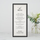 Menu Old Money Modern Formal Black Luxury Wedding (Debout devant)