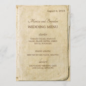 Menu Old Paper Vintage Wedding (Voorkant)