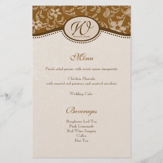 Menu Old West Vintage (Devant)