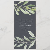 Menu Olive branch watercolor painted wedding (Dos)