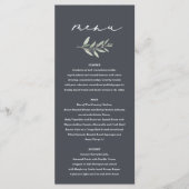 Menu Olive branch watercolor painted wedding (Devant)