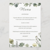Menu Olive Floral Wedding (Devant)