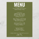 Menu Olive Green Classy Bright Whimsical Mariage (Devant)