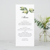 Menu olives. Mariage italien. Menu de dîner vert (Debout devant)