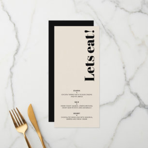 Menu OLIVIA Moderne Amande Noir Céleste Mariage invité