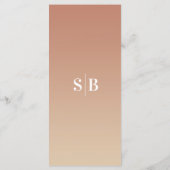 Menu Ombre jaune minimum or & Terra Cotta Mariage (Dos)