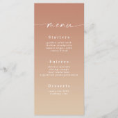 Menu Ombre jaune minimum or & Terra Cotta Mariage (Devant)