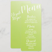 Menu Ombré Vert Citron Élégant (Devant / Derrière)