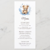 Menu On peut attendre le Baby shower bleu Pastel (Devant)