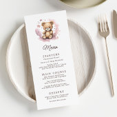 Menu On peut attendre le Baby shower rose Pastel
