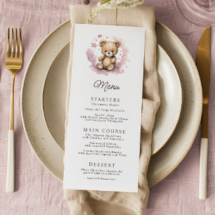 Menu On peut attendre le Baby shower rose Pastel