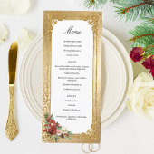 Menu Opulence dorée Noël Mariage floral