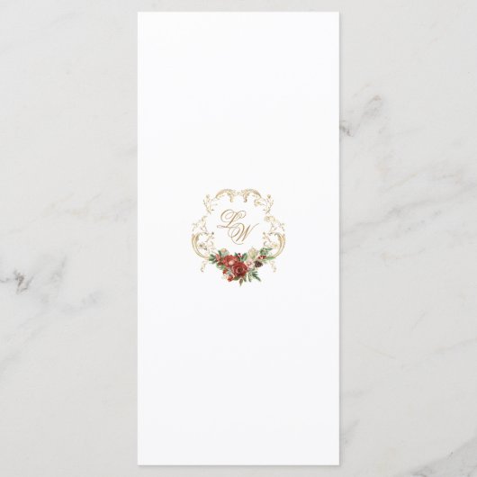 Menu Opulence dorée Noël Mariage floral (Dos)