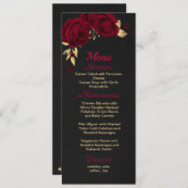 Menu or bordeaux floral noir (Devant / Derrière)