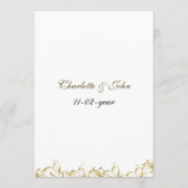 Menu or champagne Mariage baroque (Dos)