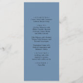 Menu Or et bleu noir. Dîner mariage simple et moderne (Dos)