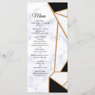 Menu Or noir moderne Abstrait sur le Marbre blanc