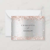 Menu or rose argent choyer mariage RSVP (Dos)