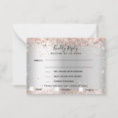 Menu or rose argent choyer mariage RSVP (Devant)