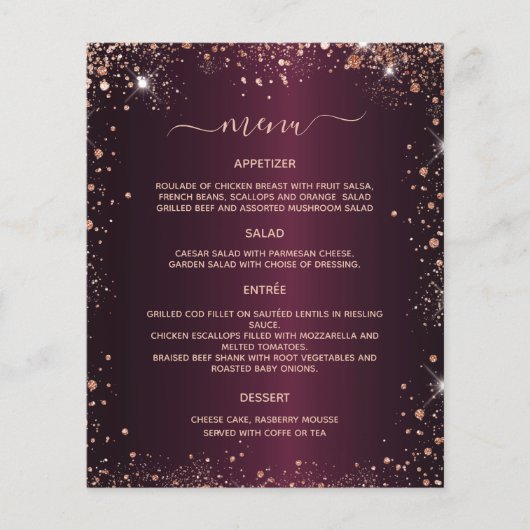 Menu or rose bordeaux (Devant)