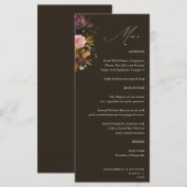 Menu Or rustique, violet & rose Floral 4 Brown (Devant / Derrière)