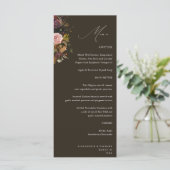 Menu Or rustique, violet & rose Floral 4 Brown (Debout devant)