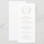 Menu Or Simple Minimal Cerise Blossom Monogram Crest (Devant / Derrière)