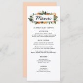 Menu Orange A Little Cutie est sur le Baby shower Way (Devant / Derrière)