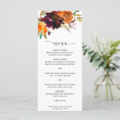 Menu Orange Bourgogne Brûlé Chute Florale Rustique Mari (Debout devant)