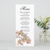 Menu Orange rose fleurs florales élégant script (Debout devant)