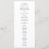 Menu Orange Rose Mariage Floral Moderne (Dos)