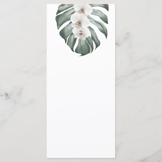 Menu Orchidées blanches sur Monstera Tropical Mariage M (Dos)