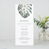 Menu Orchidées blanches sur Monstera Tropical Mariage M (Debout devant)