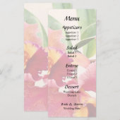Menu Orchidées Cattleya pêche et cramoisi (Devant / Derrière)