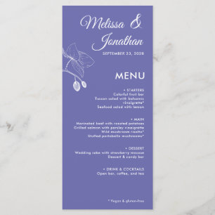 Menu Orchidées élégantes florales romantiques mariage m