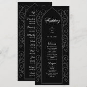 Menu Ornate black and white Gothic Wedding Program (Devant / Derrière)
