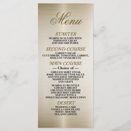 Menu Orné Or Rectangle Fleurs Dimonées brillant (Devant)