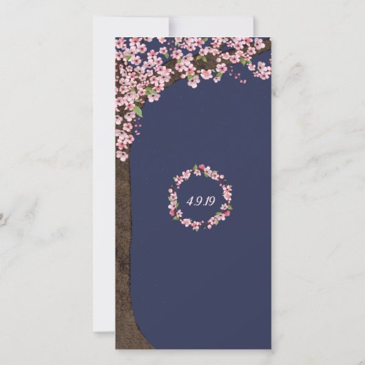 Menu ou carte de programme des Cerisiers en Fleurs (Dos)