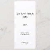 Menu ou impression de programme 4x9 pouces (Devant)